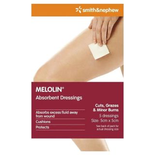 Melolin 5cm x 5cm 5 Pack