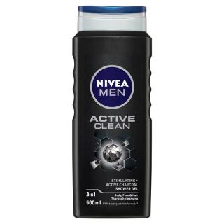 NIVEA MEN Active Clean 3-IN-1 Shower Gel Body Wash 500ml