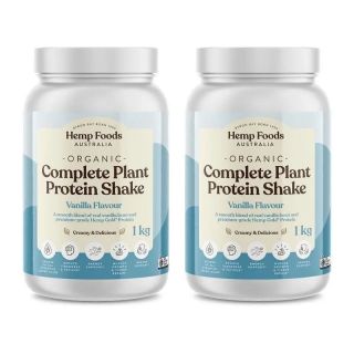 Hemp Foods Australia Complete Plant Protein Shake Vanilla Bundle 1kg Tubs Twin Pack