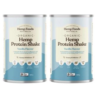 Hemp Foods Australia Organic Hemp Protein Vanilla 420g Twin Pack
