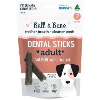 Bell & Bone Salmon, Mint and Charcoal Dental Sticks Medium