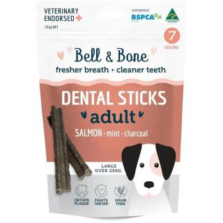 Bell & Bone Salmon, Mint and Charcoal Dental Sticks Large