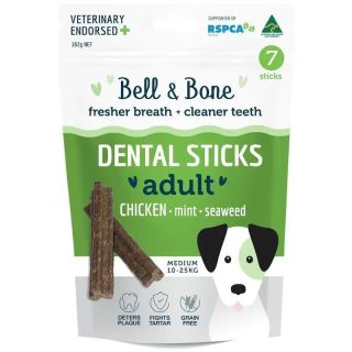 Bell & Bone Chicken, Mint & Seaweed Dental Sticks Medium