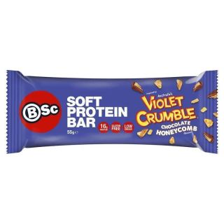 BSc x Violet Crumble Soft Protein Bar Chocolate Honeycomb 55g