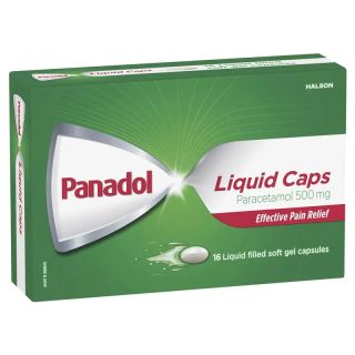 Panadol Liquid Capsules Paracetamol Pain Relief 16 Capsules