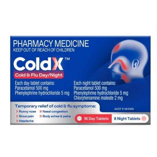 ColdX Cold & Flu Tablets Day & Night 24 Tablets