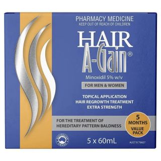 Hair A-Gain Hair Regrowth Treatment Extra Strength for Men & Women 5 Month Value Pack 5 x 60ml