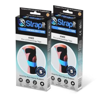 Strapit Knee Precut Kinesiology Tape - TAN - Box of 5 2 Pack