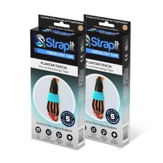 Strapit Plantar Fascia Precut Kinesiology Tape - TAN - Box of 5 2 Pack