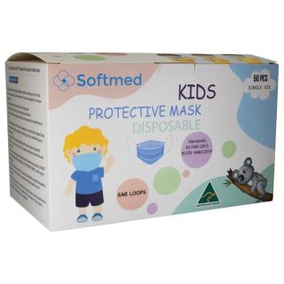 Softmed Kids Surgical Face Masks 50 Pack