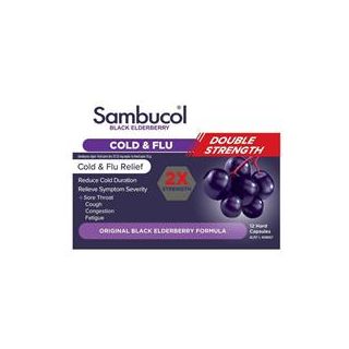 Sambucol Cold & Flu Double Strength 12 Capsules