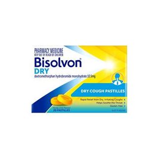 Bisolvon Dry Cough Pastilles Honey Lime 20 Pack