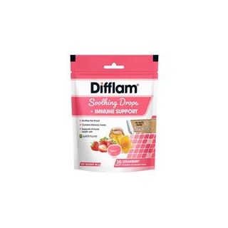Difflam Soothing Drops + Immune Support Strawberry 20 Drops