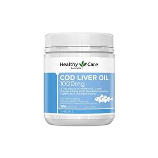 Healthy Care Cod Liver Oil 1000mg 200 Softgel Capsules