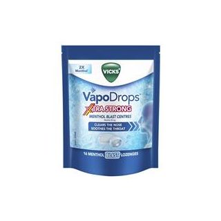 Vicks VapoDrops Xtra Strong Menthol Blast 16 Lozenges