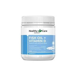 Healthy Care Fish Oil + Vitamin D 200 Capsules