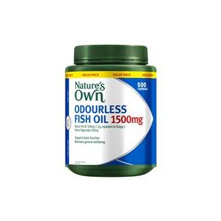 Nature's Own Odourless Fish Oil 1500mg 500 Capsules Exclusive Size