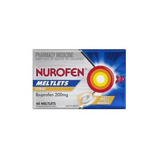Nurofen Meltlets Pain Relief Citrus 200mg Ibuprofen 48 Pack
