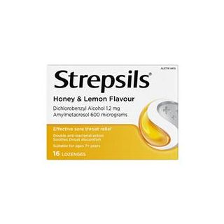 Strepsils Throat Lozenges Soothing Honey & Lemon 16 Pack