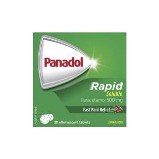 Panadol Rapid Soluble Paracetamol Pain Relief Tablets 500mg 20
