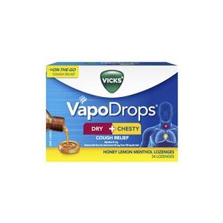 Vicks VapoDrops Dry + Chesty Cough Relief 24 Lozenges