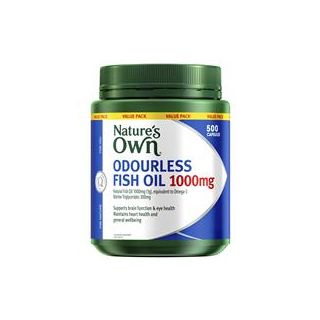 Nature's Own Odourless Fish Oil 1000mg 500 Capsules Exclusive Size