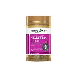 Healthy Care High Strength Grape Seed 58000 200 Capsules