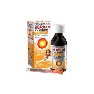 Nurofen For Children 3 months - 5 years Pain and Fever Relief 100mg/5mL Ibuprofen Orange 200mL