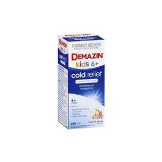 Demazin Kids 6+ Cold Relief Colour Free Syrup 200ml
