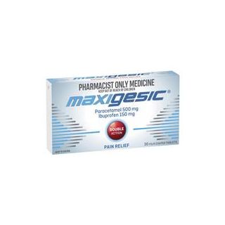 Maxigesic Double Action Combination Pain Relief 30 Tablets - Paracetamol + Ibuprofen (S3)