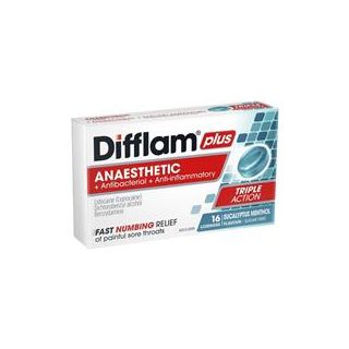 Difflam Plus Anaesthetic Sugar Free Eucalyptus Menthol 16 Lozenges