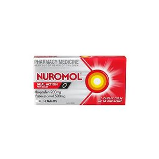 Nuromol Strong Pain Relief Tablets 6 pack Ibuprofen 200mg Paracetamol 500mg