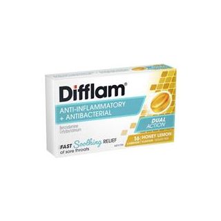 Difflam Sore Throat Sugar Free Honey And Lemon 16 Lozenges