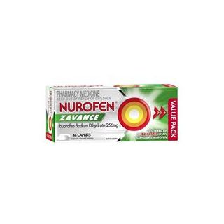 Nurofen Zavance Fast Pain Relief Caplets 256mg Ibuprofen 48 Pack