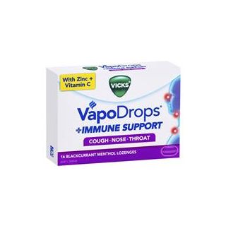 Vicks VapoDrops Immune Support Blackcurrant 16 Lozenges