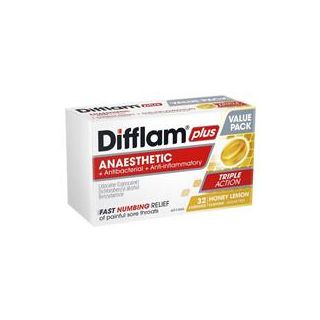 Difflam Plus Anaesthetic Honey & Lemon 32 Lozenges