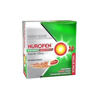 Nurofen Zavance Fast Pain Relief Liquid Capsules 200mg Ibuprofen 100 Pack