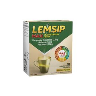 Lemsip Max Multi-Symptom Cold and Flu Relief All-In-1 Hot Drink Lemon 10 pack