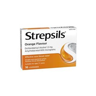Strepsils Soothing Lozenges Orange 16pk Sore Throat Double Antibacterial