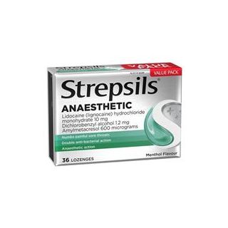 Strepsils Anaesthetic Menthol 36 Lozenges