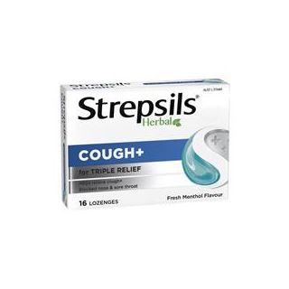 Strepsils Herbal Cough Lozenges Fresh Menthol 16 Pack