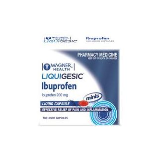 Wagner Health Liquigesic Mini Ibuprofen 200mg 100 Liquid Capsules