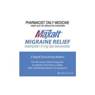 Maxalt Migraine Relief 5mg Wafer 2 Pack - Rizatriptan (S3)