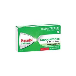 Panadol 250mg 5-12 Years 10 Suppositories