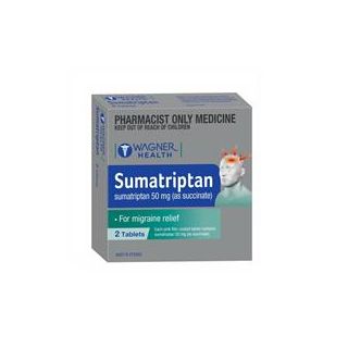 Sumatriptan Wagner Health 50mg Tablets 2 - Sumatriptan (S3)