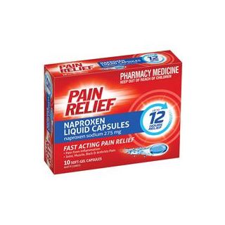 Pain Relief Naproxen Liquid Capsules 10 Pack