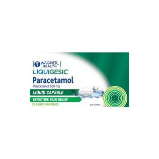 Wagner Health Liquigesic Paracetamol 500mg 20 Liquid Capsules