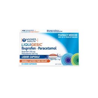 Wagner Health Liquigesic Ibuprofen + Paracetamol Liquid Soft Gel 10 Pack
