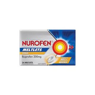 Nurofen Meltlets Pain Relief Citrus 200mg Ibuprofen 24 Pack