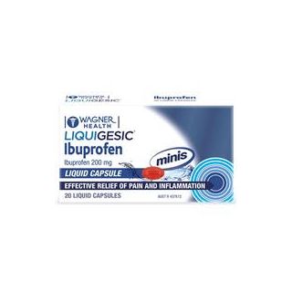 Wagner Health Liquigesic Mini Ibuprofen 200mg 20 Liquid Capsules